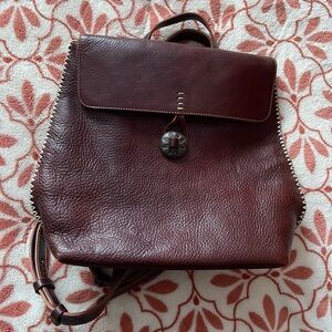 Sundance Catalog Chestnut Brown Leather Backpack